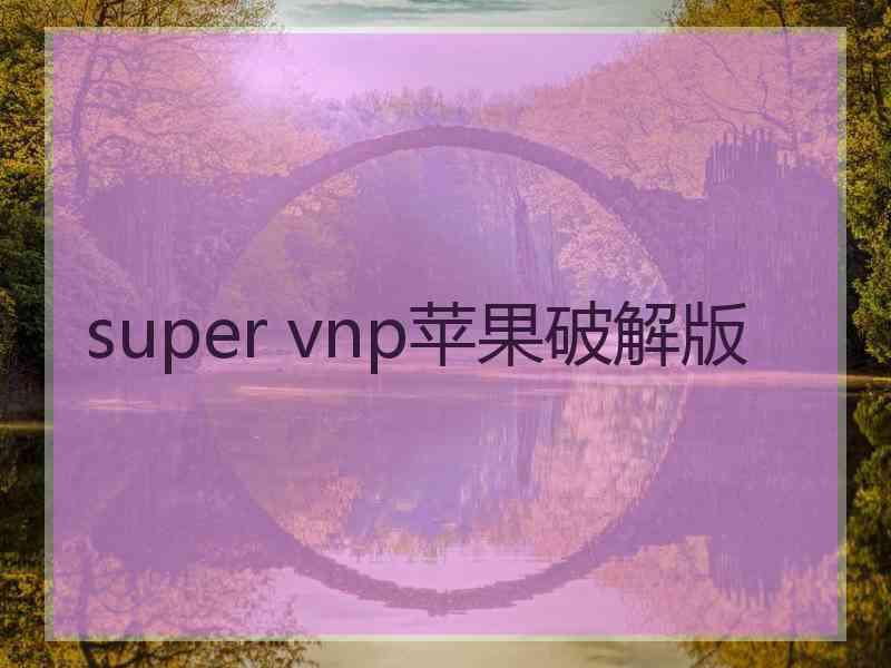 super vnp苹果破解版