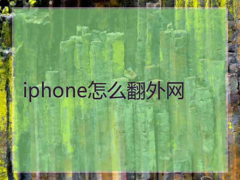 iphone怎么翻外网
